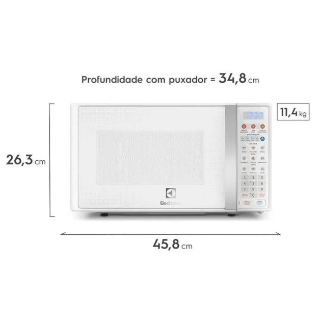 Micro-ondas Electrolux 20L Branco com Função Tira Odor e Descongelar (MTO30)